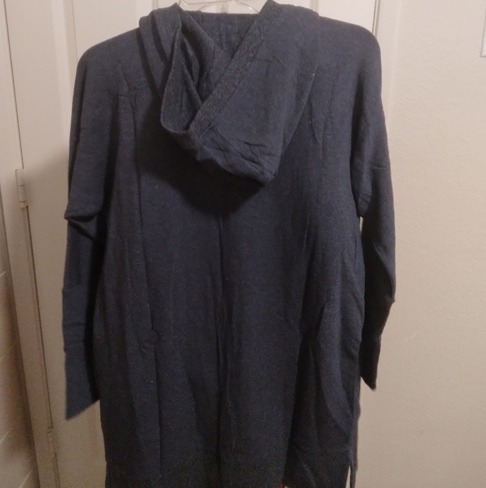 Lounge wrap sweater with hood